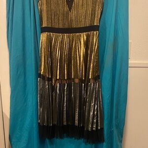 BCBGMaxAzria Metallic Gold and Silver Dress